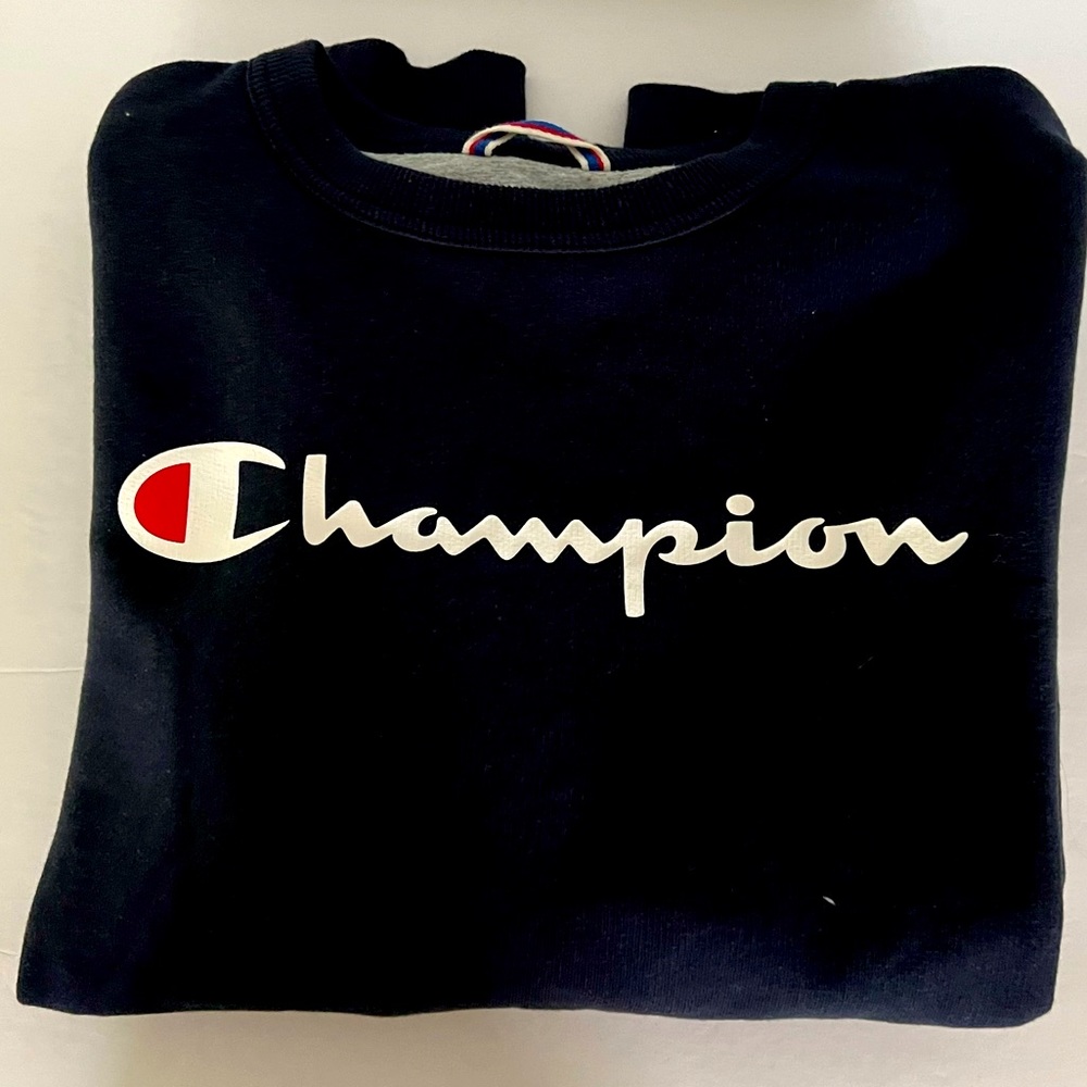 Champion Navy Blue Crewneck Sweatshirt Size Large